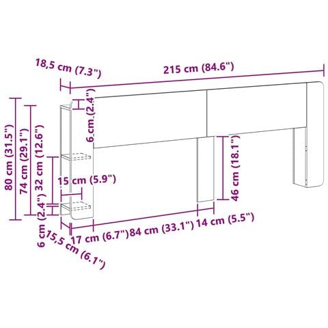 Testata del letto Legno antico Legno ingegnerizzato - Foto 7