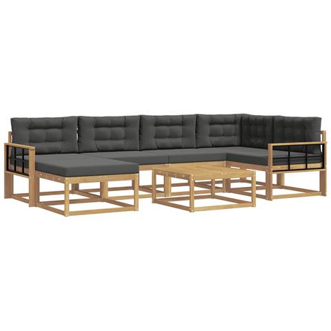 Set di divani da esterno 7 pcs Bianco e Antracite - Foto 1