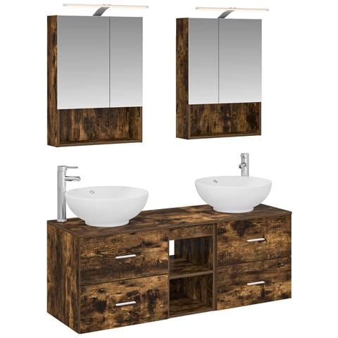 Set di mobili per il bagno 5 pcs Rovere Fumo - Foto 1