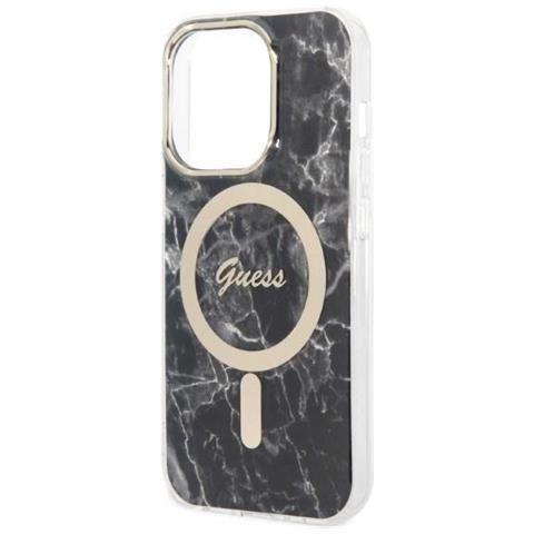 Set Guess Gubpp14lhmeacsk Custodia+caricabatterie Iphone 14 Pro 6.1 Colore Nero /nero Custodia Marble Magsafe - Foto 2