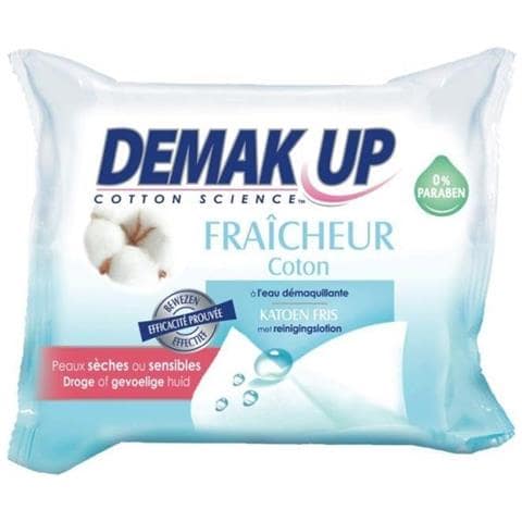 Demak'up - Dry Salviette Detergenti Sensazione O Acqua Sensitive Skin - 25 Salviette - Set Di 2 - Foto 1