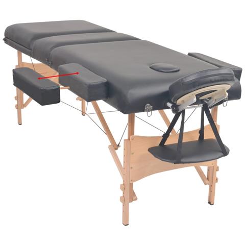 Lettino Massaggio Pieghevole A 3 Zone Imbottitura 10 Cm Nero - Foto 2