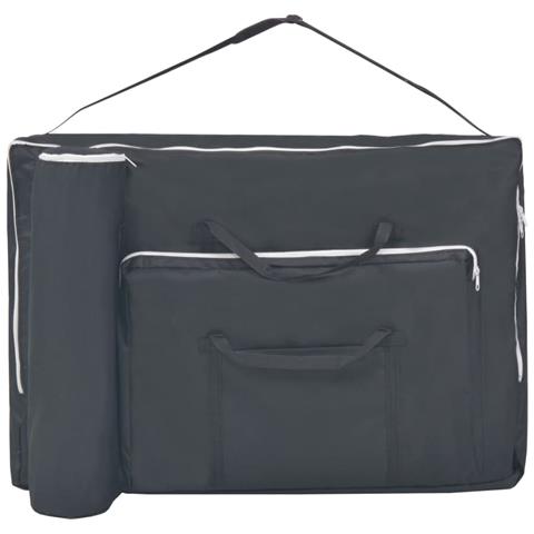 Set Lettino Massaggio Pieghevole 2 Zone 10 Cm E Sgabello Nero - Foto 2