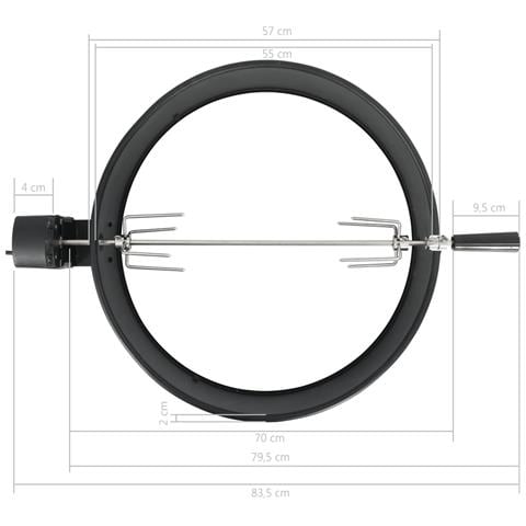 Kit Per Barbecue Allo Spiedo 57 Cm Nero - Foto 5