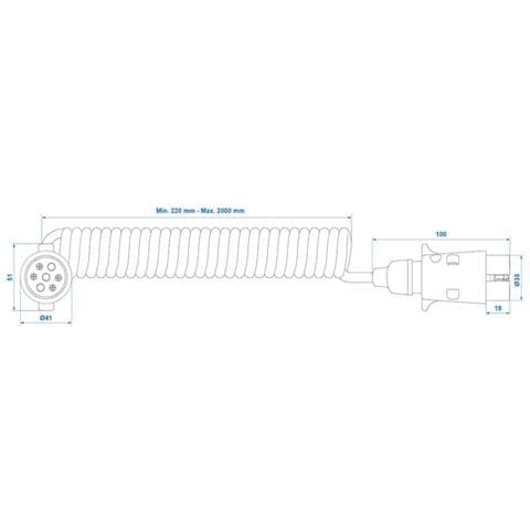Cavo a Spirale 3 m con spina 2x7 - Foto 2