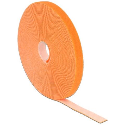 Nastro In Velcro Su Rotolo L 10 M X L 13 Mm Arancione - Foto 2