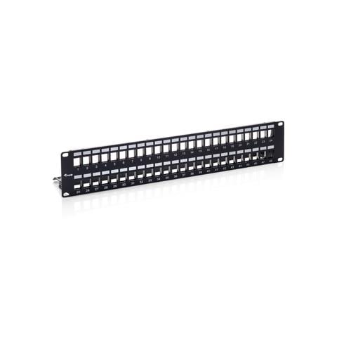 Cat. 6 Keystone Patchpanel shielded 48-port 2U, Nero - Foto 1