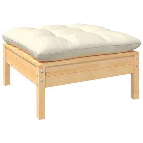 Set Divani Da Giardino 7 Pz Con Cuscini Crema Massello Di Pino - Foto 2