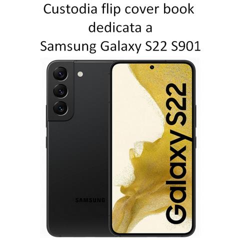 Smart Book Custodia Poket Silicone Flip Cover Case Per Samsung Galaxy S22 S901 Black - Foto 2