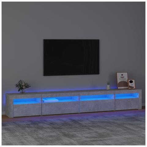Mobile Porta Tv Con Luci Led Grigio Cemento 270x35x40 Cm - Foto 12