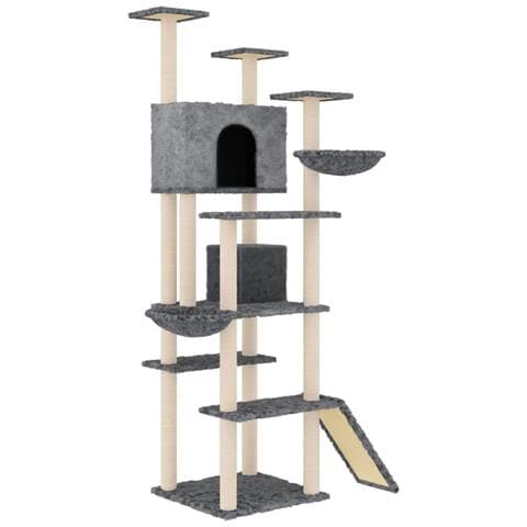 Albero Per Gatti Con Tiragraffi In Sisal Grigio Scuro 191 Cm - Foto 1