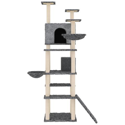 Albero Per Gatti Con Tiragraffi In Sisal Grigio Scuro 191 Cm - Foto 2