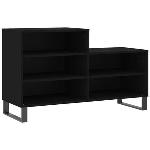 Scarpiera Nera 102x36x60 Cm In Legno Multistrato - Foto 1