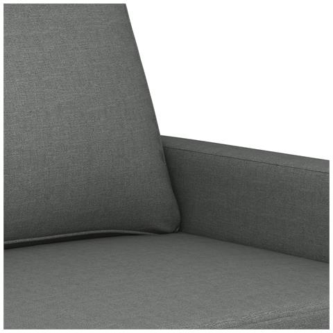Divano A 2 Posti Grigio Scuro 140 Cm In Tessuto - Foto 2
