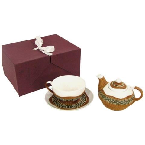 Teiera Con Tazza Decoro Bambu' Noce Tazza E Teiera - Foto 1