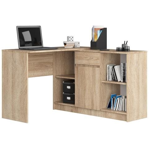 Scrivania ad angolo B17, 1 anta 1 cassetto, 120x126x79 cm, Colore Sonoma Quercia - Foto 1