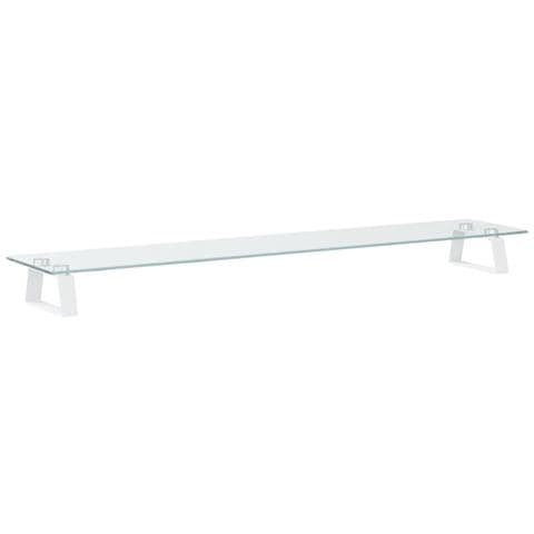 Supporto per Monitor Bianco 100x20x8cm Vetro Temperato Metallo - Foto 2