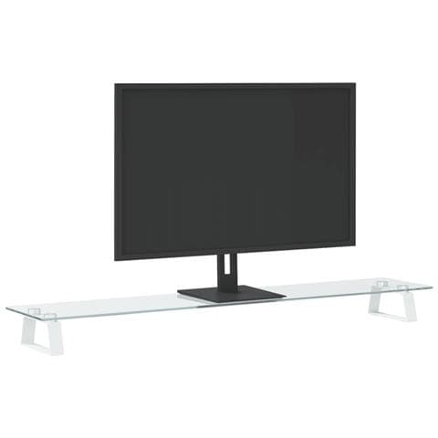 Supporto per Monitor Bianco 100x20x8cm Vetro Temperato Metallo - Foto 3