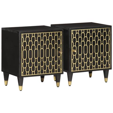 Comodini 2pz 40x33x46 Cm In Legno Massello Di Mango - Foto 1