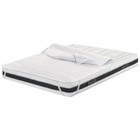 Coprimaterasso Trapuntato Antibatterico Con Elastici Agli Angoli Modello Relax Piazza E Mezza Bianco - Foto 1