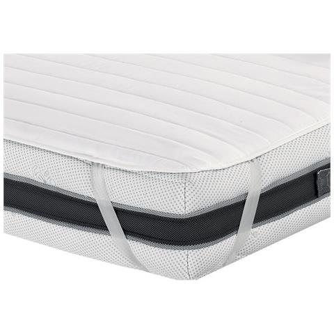 Coprimaterasso Trapuntato Antibatterico Con Elastici Agli Angoli Modello Relax Piazza E Mezza Bianco - Foto 2