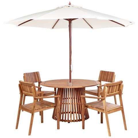 Set Da Pranzo Legno Massiccio Legno Chiaro Agello - Foto 2