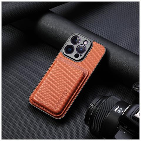 Cover Magnetica Per Telefono Con Supporto Porta Carte Di Credito Magsafe Brown Iphone 14 Pro Max - Foto 2