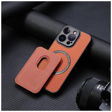 Cover Magnetica Per Telefono Con Supporto Porta Carte Di Credito Magsafe Brown Iphone 14 Pro Max - Foto 7