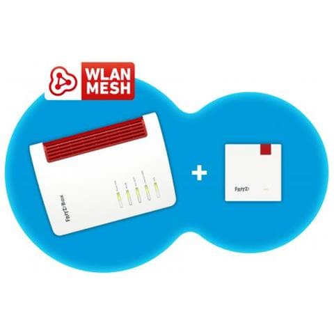 Fritz! Mesh Set 7530 Ax + 1200 Ax Dual-band (2.4 Ghz / 5 Ghz) Wi-fi 6 (802.11ax) Rosso, Bianco 4 3g Interno - Foto 3