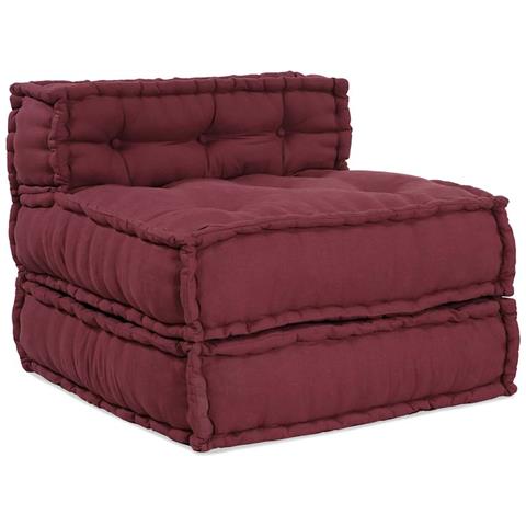 Pouf Modulare Marrone Rossiccio 70x70x54 in Tessuto - Foto 1