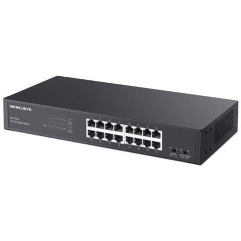 Switch 16 porte Gigabit Ethernet Desktop /Rackmount Mercusys MS116GS 10/100/1000 LAN RJ45 - Foto 1
