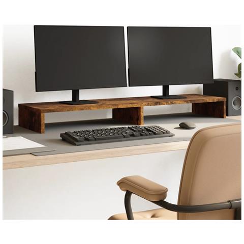 Supporto Per Monitor Rovere Fumo 100x27x10 Cm In Truciolato - Foto 1