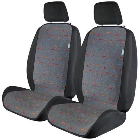 Coprisedili Anteriori Universali Tanga Doubleface Cotone Tetris Antracite/carta Tessile - Foto 1