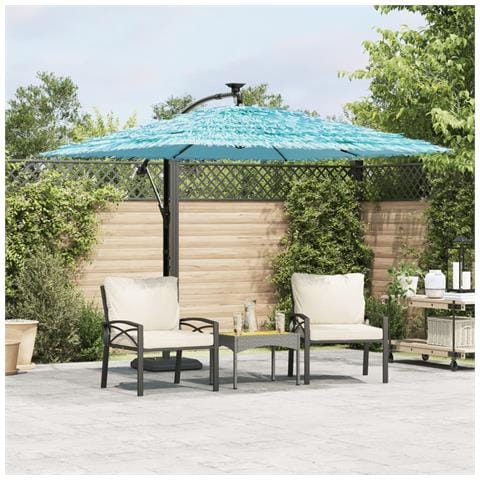 Ombrellone Giardino Con Palo In Acciaio Blu 246x246x230 Cm - Foto 1