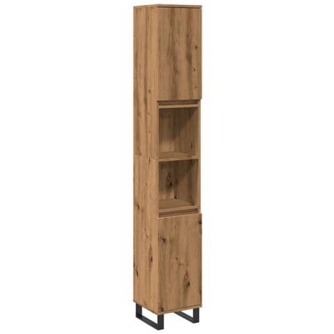 Armadietto Bagno Rovere 30x30x190 Cm Legno Multistrato - Foto 2