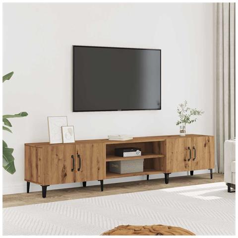 Mobile Tv Rovere Artigianale 180x31,5x40cm In Legno Multistrato - Foto 1