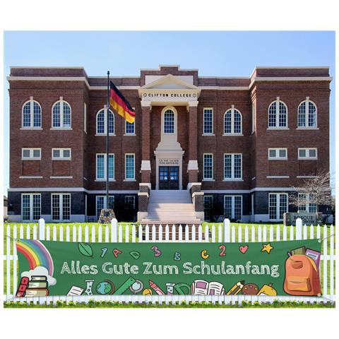 Striscione Di Benvenuto Per La Scuola - Design Verde 40x210cm, Perfetto Per La Festa Di Inizio Anno! - Foto 1