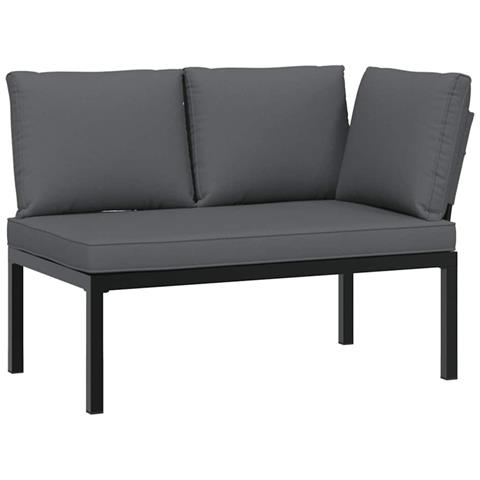 Lusso Casadino - Set Divani Da Giardino 5 Pz Con Cuscini In Alluminio Nero - Foto 2