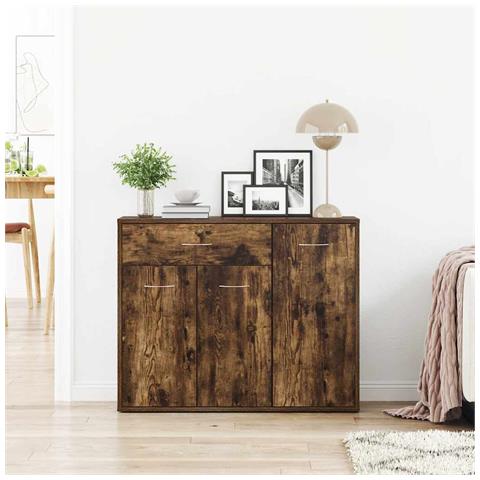 Credenza Rovere Fumo 88x30x70 Cm In Legno Ingegnerizzato - Foto 2