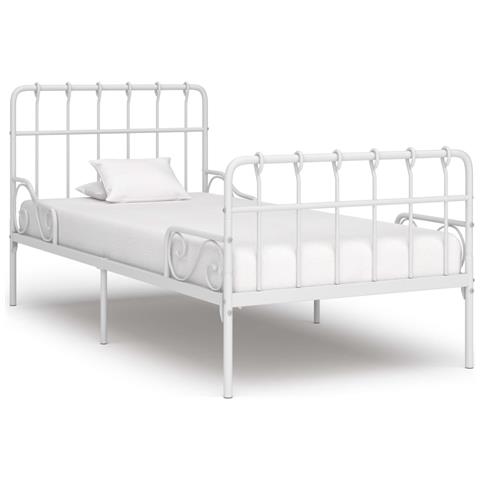 Lusso Casadino - Giroletto Con Base A Doghe Bianco In Metallo 90x200 Cm - Foto 2