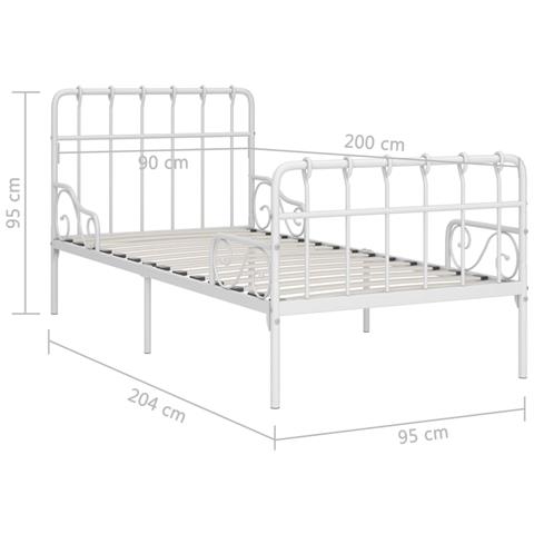 Lusso Casadino - Giroletto Con Base A Doghe Bianco In Metallo 90x200 Cm - Foto 5