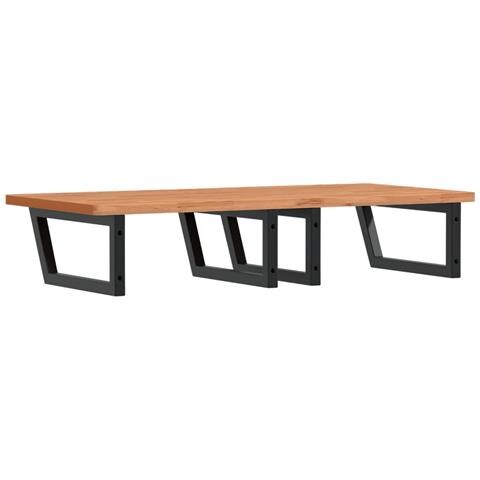 Ripiano A Parete Per Lavabo In Acciaio E Massello Di Faggio - Foto 1