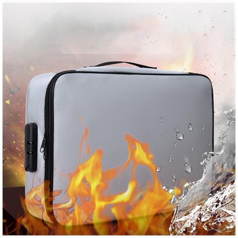 Borsa Portadocumenti Ignifuga, A Tre Strati Con Chiusura Di Sicurezza Grey - Foto 4