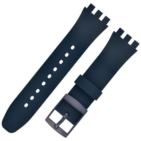 Cinturino Di Ricambio Premium In Silicone Per Orologio Swatch Navyblue 20 Mm - Foto 1