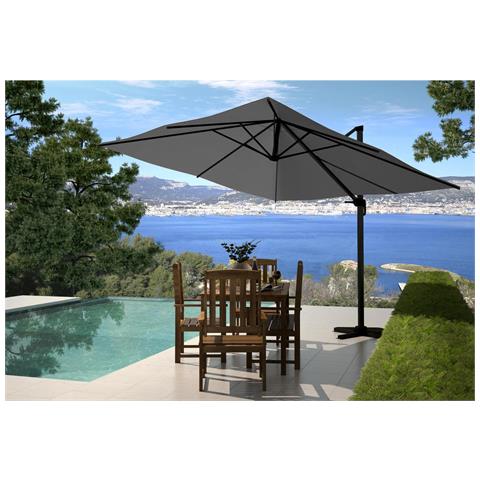 Palatino Set Di Ombrelloni Grigio 3x3m E 4 Piastrelle Zavorrate - Foto 6