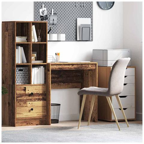 Scrivania Rustica Legno Vecchio Truciolare Piccola Magazzino - Foto 2