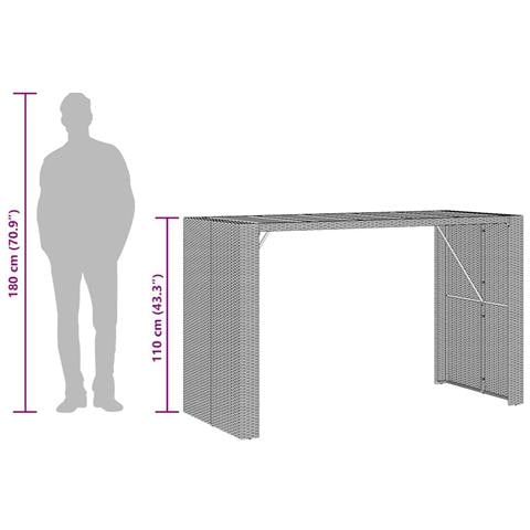 Set Bar da Giardino 7 pz con Cuscini Grigio Polyrattan Acacia - Foto 9