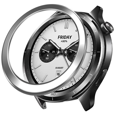 Elegante Lunetta In Pc Per Xiaomi Watch S4 - 4,7 Cm Silver - Foto 4