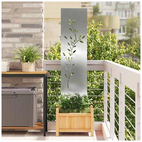 Pannello Decorativo da Giardino Altro Argento 32 x 140 cm - Foto 2