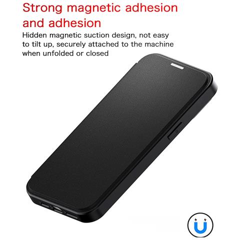 Custodia A Portafoglio Magnetica Nera In Pelle Pu Compatibile Con Iphone 17 Pro Max Con Blocco Rfid - Foto 2